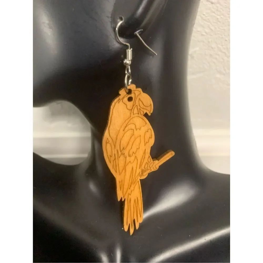 Parrot Statement Earrings - Picture 2 of 3